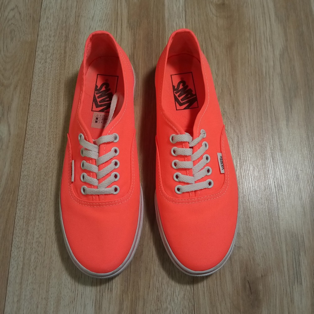 Vans Authentic Lo Pro Neon Electric Orange Low Top Sneakers Womens 7 Mens 5.5‎